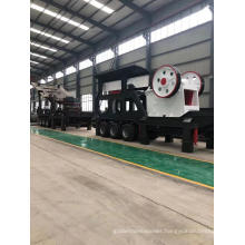 Mobile trailer type Stone Jaw Crusher crushing plant